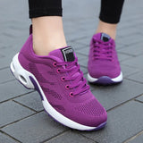 Women Fashion Outdoor Women Casual Shoes Flat Women's Sneakers Trainers Lace-up Mesh Sneakers Walking Shoes Woman