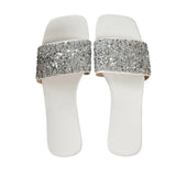 Breakj One Line Flat Slippers Female Women Slippers Square Head One Foot Pedal Home Slippers Women's