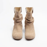 Breakj Of Retro-Sensitive Small Martin Boots Flat-Bottomed Short Boots Round Head Design 2025 New Denim Western Boots
