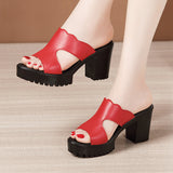 Slippers With High Heels, Thick Heels, Sandals, Summer 2023 New Thick-Soled Waterproof Platform, Full-Size 4143