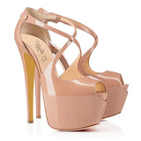 Sandals, Women's Shoes, Fish Mouth Waterproof Table, Gradual Discoloration, Hand-Made Fine Heels, Hate Sky High And