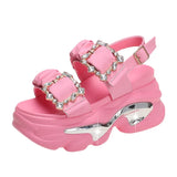 Breakj Celebrity Ins Tidal Platform Platform Sandals Female Summer 2023 New Korean Version Of A Word Button Dew Toe Sports