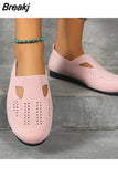 Women's Shoes Mesh Light Breathable Slip on Casual Shoes Solid Color Versatile Low Help Flat Shoes Zapatos De Mujer