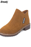 Korean Side Zipper Short Boots Female Low Chelsea Boots Non Slip Frosted Faux Suede Shoes for Women Ankle Boot Size