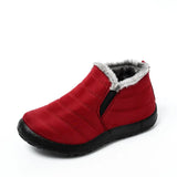 Boots Women Shoes 2020 Waterproof Warm Plush Fur Ankle Boots Winter Female Slip On Flat Casual Shoes Ultralight