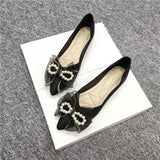 Breakj New Soft Bottom Standing Without Tired Bow Flat Shoes Temperament Suitable For Bridesmaid Dress Shoes 2025