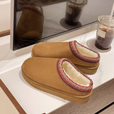 Women's Shoes, Snow Boots, Women's Winter Fashion, Baotou Slippers, Muffin, Thick Soles, Warm Cotton
