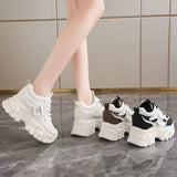 Breakj Height Women's Shoes Small Autumn Thick Bottom Increase Leisure Dad Sneakers 2025 Women's New 8Cm Loose