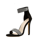 New Open Toe Women's Shoes Hollow Back Zipper Thin Heel Sexy Ultra High Heel Simple