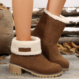 Breakj Short Boots Women's Boots Thick And High Heel Snow Boots Large Cotton