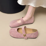 Breakj And Cute Girl Wind With Mary Treasure Shoes Summer New Daily Frosted Round Head Shallow Mouth Single