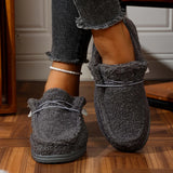 Breakj Women 2025 Autumn New Thick Soles Low Help Happy Shoes Warm Indoor And Outdoor Wearing Cotton