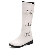 Breakj Button Big Martin Boot Side Zip High Boot