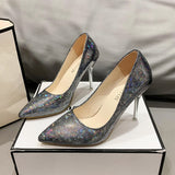 New Fashionable High-Heeled Sandals, Thin High-Heeled Pointed Sexy High-Heeled Shoes, Fashion Large-Size High-Heeled