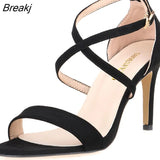 Women Sandals Sexy 9cm Open Toe Ankle Strap High Heels Thin Heel Summer Buckle Sandal Ladies Party Wedding