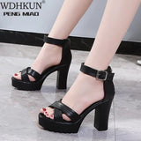 Summer Sandal Shoes for Women 2021 New Arrival Sexy Peep Toe Thick Heels Sandals Platform Casual Russian Shoes Women