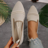Breakj Summer New Pointed Single Shoes Women Low Help Fabric Shallow One-Legged Flat Heel Low-Heel Large Women's