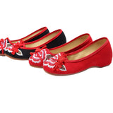 Breakj Embroidered Flower Embroidered Cloth Shoes With Women's Single