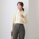 Simplicity Chiffon Shirt and Tops 2021 New Women Solid Colors Casual Long Sleeve Blouse Lady Office OL Shirts