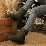 Breakj Warm Large Size Lady Snow Boots Women Magic Stick Waterproof High-Top Shoes