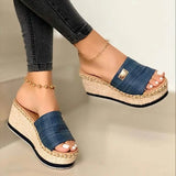 Breakj Size Thick Bottom One Word Slipper Female Womens Slippers Slope With Pine Cake Thick Bottom Cool Drag Female