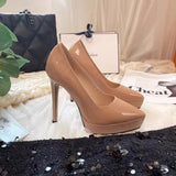 Breakj And Autumn 12 Cm High Heel Waterproof Shoes Children's Patent Leather Women's Shoes 2025 New Spring And Autumn Single Shoes Women's