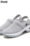 Summer Platform Sandals Women Mesh Sneakers Breathable Slip on Buckle Strap Female Beach Outdoors Shoes