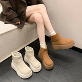 Breakj And Winter 2025 New Thick-Bottomed Martin Boots Women's Cake And Round Head After The Zippered Boun Short