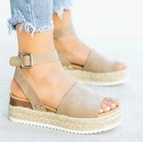 2024 New Large-Size Sandals Sell Well In Summer Leopard Print Hemp Rope Soles Women's Casual