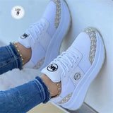Breakj Women's Casual Slope Sneakers 2025 New Large-Size Strap-In-Up And Large-Size Net Face Single