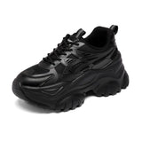 Bottom Fashion Dad Shoes Female Style 2024 New Autumn Breathable Increase Climax Retro Small White Casual Sports Shoes