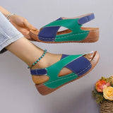 Breakj Bottom Color Roman Sandals Women's Pine Cake Bottom Magic Sticker Beach Cool Slippers