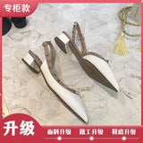 Breakj Sandals High Heels Women 2025 Summer New Small Design Rivet Tip French Style Heced