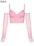 Autumn Fashion Casual Sexy Solid Y2K Camisole With Removable Sleeve For Women Simple Wild Club Streetwear Female T