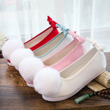 Breakj Shoes, Hanfu Shoes Ancient Style Ancient Costume Flat National Style Pure Color Lovely Girl Bright Cloth