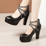 Cheongsam Catwalk High-Heeled Women's Pointed Waterproof Platform Thick Sole 40-43 Large Model Performance