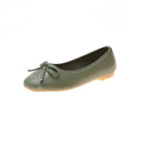 Version 2024 New Summer Round Head Shallow Bow Flat Shoes Grandma Shoes Retro Fairy Style