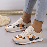 Breakj New Thick-Bottomed Leopard Lace Casual Sneakers Women's Large Size Low-Top Single-Shoe Running