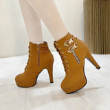 Breakj Ankle Boots Women's Buckle Martens Women's Side Zipper Lace Women's Ankle