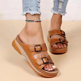Breakj New 2025 Large-Size Sandals Fashion Slope With Car Sewing Casual Cool Drag Roman Slippers