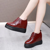 Breakj Height Patent Leather Small Leather Shoes Heel Waterproof Table Single Shoes Spring Autumn Pine Women's Shoes With Deep Mouth Plus Velvet Naked