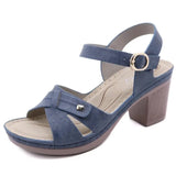 Women's Sandals Leather Platform Sandal 2022 Summer Thick Sole High Heels Ladies Sandal Summer Shoes For