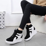 Breakj New Korean Version Of The Fashion Magic Stick Thick Soles Of High-Pine Cake Shoes High-Top Shoes Color Frosted Leather Casual