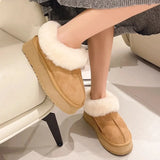 Luxury Winter Snow Boots for Women Long Plush Warm Platform Ankle Boots Woman Thick Bottom Anti Slip Cotton Shoes Plus