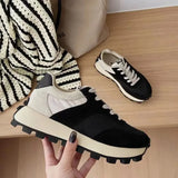 Spring And Autumn Color-blocking Lace-up Casual Shoes To Increase Comfort And Versatile Sneakers Shoes For Women