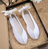 Breakj Shoes Round Head Woven Brocade Ming Made Ancient Style Ancient Costume Flat Shoes Summer Women's Single