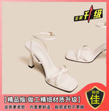 Breakj French High-Heeled Women's Shoes 2025 New Summer Fairy Style Temperament Black Fine Roman