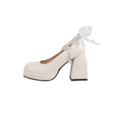 Breakj Bottom French Mary Jane Shoes Women High Heel Niche Design Temperament High-End Feel Lolita Coarse Leather Shoes Women