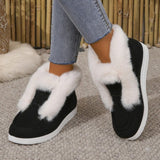 Breakj And Winter Women's Cotton Shoes Keep Warm And Velvet Thick Wool Wool Cotton Shoes Large Casual Comfortable Cotton