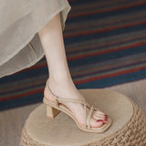 Breakj Sandals Women's 2025 Summer New Wear Fairy Wind Coarse French Small High